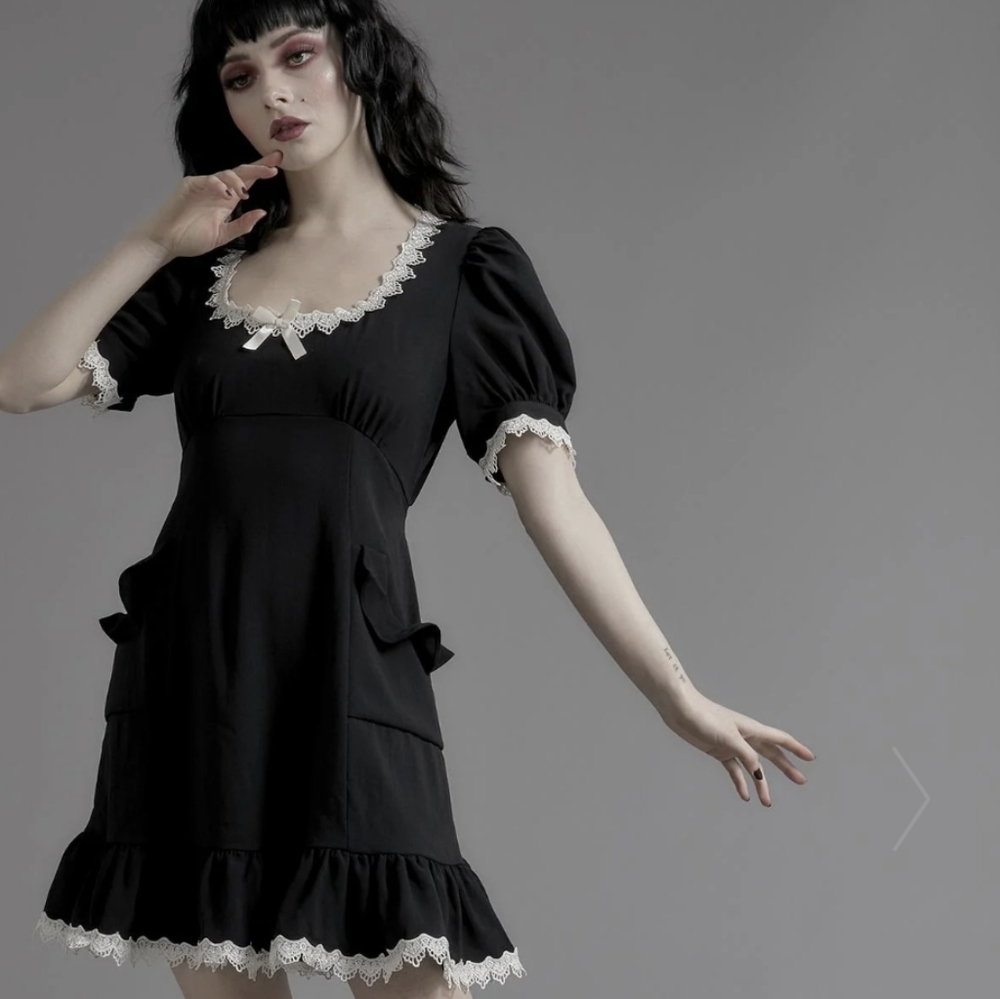 Widow Porcelain Gaze Babydoll Dress